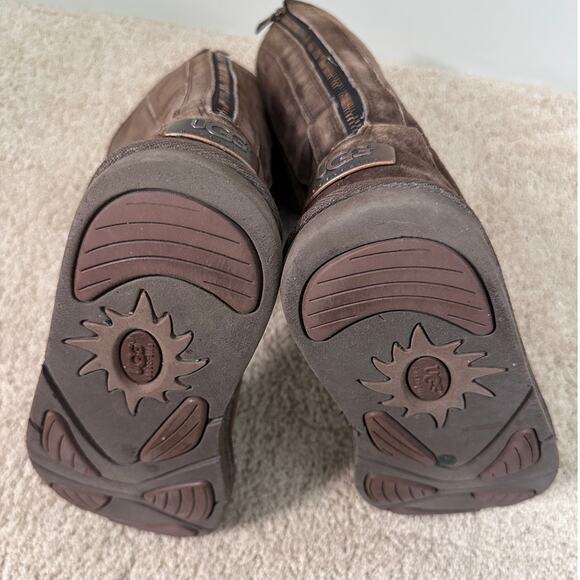 Ugg Knightsbridge Dark Brown Back Zipper Suede Boots size 7. - Picture 4 of 8